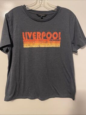 Liverpool Los Angeles Men's Size Medium Retro Look Gray Soft Graphic Tee!